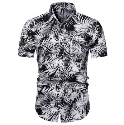 

Tailored Fashion Mens Casual Button Hawaii Print Beach Short Sleeve Quick Dry Top Blouse