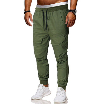 

USA Men Cargo Pants Slim Fit Straight Leg Skinny Trousers Casual Jogger Britches
