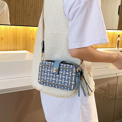 

Advanced sense bag foreign air female bag 2019 new wave Korean version of the wild texture Messenger bag chain fashion small square bag