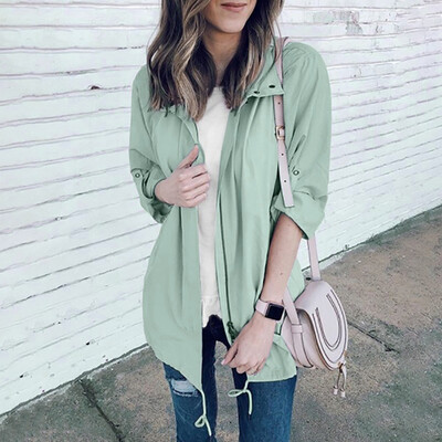 

Roseonmyhand Womens Ladies Cardigan Solid Long Sleeve Pocket Coat Outerwear Trench Coat