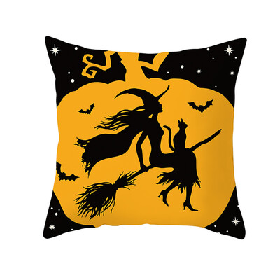 

〖Follure〗Halloween Ghost Witch Pumpkin Throw Pillow Case Magical Cat Cushion Cover Decor