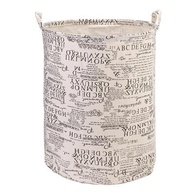 

Folding Letters Printed Laundry Storage Bucket Canvas Toys Sundries Barrel