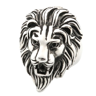 

Jewelry Mens Stainless Steel Fashion Vintage Gold Lion Head Gothic Punk Biker Ring