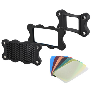 

Flash Speedlite Rubber Honeycomb Grib 7pcs Color Gels Filters for Canon Nikon Sony Godox Yongnuo Camera Flash Light