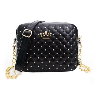 

Women Fashion PU Leather Crown Handbag Shoulder Bag Messenger Chain Bag