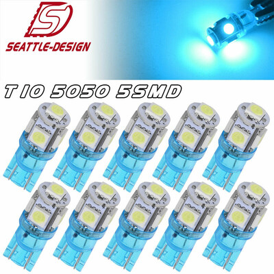 

10X Ice Blue T10 5050 LED Dome Map Instrument Panel Dash Light Bulbs 192 194 175