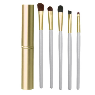 

5pcs Eye Makeup Brushes Set Eyeshadow Eyeliner Tool Kit With Round Tube