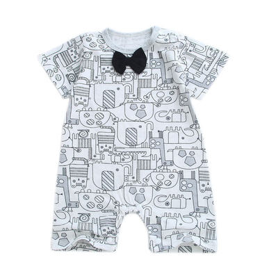 

Baby Summer Girl Rompers Infant Baby Cartoon Print Short Sleeve Romper Kids Boys Girls Jumpsuit For Newborn Playsuit