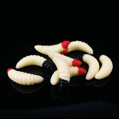 

100 PCS 24cm Fishing Lure Maggot Grub Soft Baits Worms Fishing Baits
