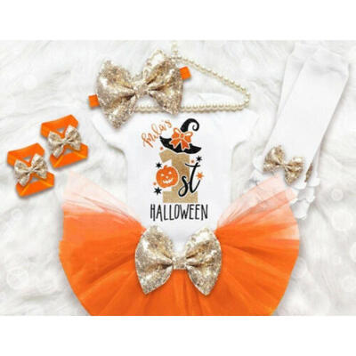 

My 1st Halloween Newborn Baby Girls Infant Clothes RomperTulle Skirt Outfits US