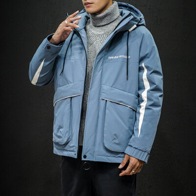 

Toponeto New Fashion Mens Winter Casual Pure Color Hooded Warm Cotton Clothing Coat