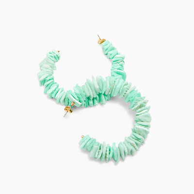 

2019 Fashion Bohemia Naturel Stone Pearl Acetate Hoop Earrings for Women Ethnic Beads Hoops Alloy Earring za jewelry Female