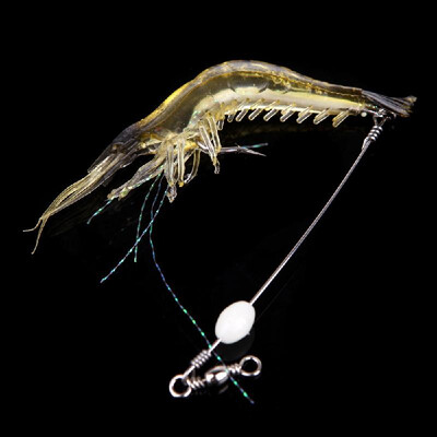 

1PC 180mm PVC Artificial Fishing Lure Bionic Soft Bait Fishing Tackle Shrimp Shaped Fish Baits Simulation Prawn Lures with Hook No