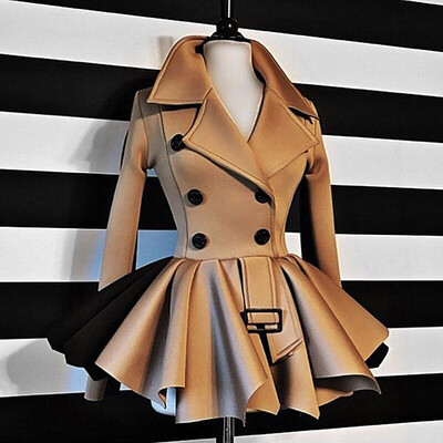 

Toponeto Womens Ladies Warm Double Breasted Coat Jacket Lapel Winter Short Outerwear Tops