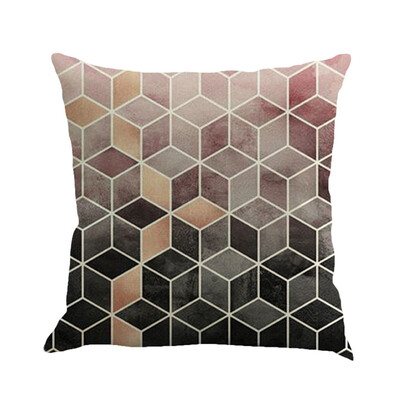 

〖Follure〗Geometry Painting Linen Cushion Cover Throw Pillow Case Sofa Home Decor A