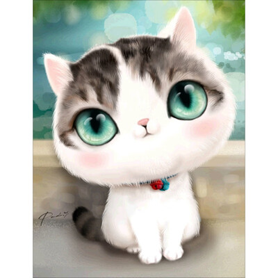 

Lovely Cat Cartoon Style 5D DIY Full Square Diamond Painting Home Party Diamond Rhinestone Embroidery Cross Stitch