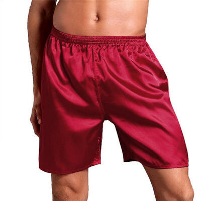 

Mens Solid Pajamas Shorts Casual Loose Sleeping Bottoms