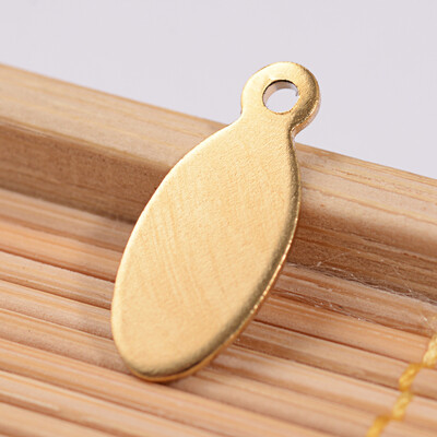

Oval 304 Stainless Steel Blank Stamping Tag Charms Golden 16x7x1mm Hole 15mm