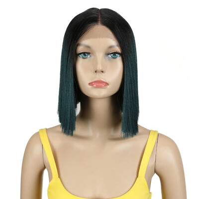 

Noble Hair Lace Wig 10 Inch 1B Color Short Straight Wigs For Black Women Synthetic Wigs Hair Lace Front ombre blonde Wig