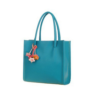 

Women PU Leather Handbags Luxury Designer Ladies Shoulder Bag Candy Color FlowerTotes Floral Shopping Bags Sac A Main YJ