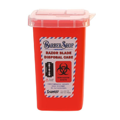 

Portable 1L Sharps Container Medical Needles Bin Biohazard Tattoo Piercing Needles Barber Razor Blade Disposal Collect Box