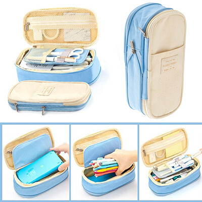 

Siaonvr Canvas Large Capacity Pencil Case Multifunctional Zipper School Portable Simple