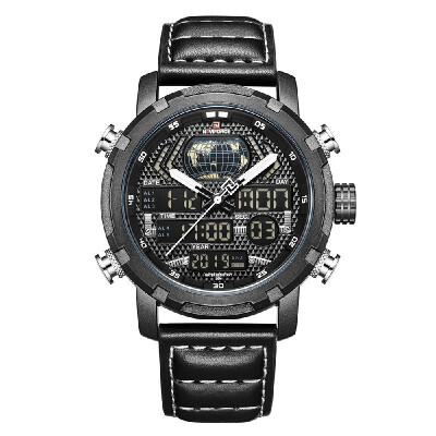 

NAVIFORCE 9160 Man Quartz Watch Dual Time Display Day Month Year Dials Waterproof Night Mode Function Male Wristwatch