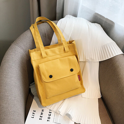 

Simple ins leisure canvas bag Korean Joker Tote bag new 2019 fashion shoulder slung womens bags