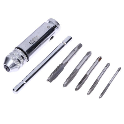 

M3-M8 T-Handle Ratchet Tap Wrench Machinist Tool With 5Pcs Screw Thread Plu