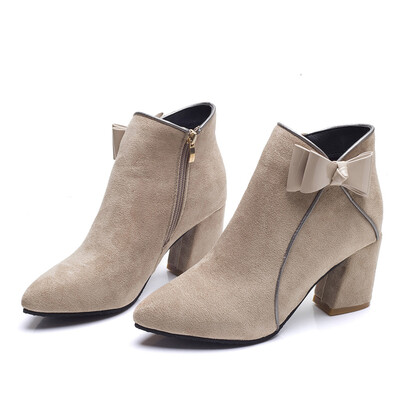 

Rose Ladies Womens Solid Zipper Biker Ankle Flock Flat Ankle Boots Shoes