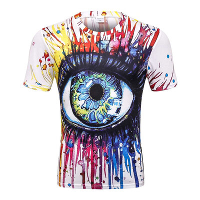 

Men\s Summer Short Sleeve Digital Print 3D Eye T-Shirt