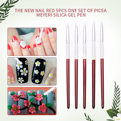 

〖Follure〗5pcs UV Gel Acrylic Nail Art Brush Painting Pen Set Nail Design Manicure Tool