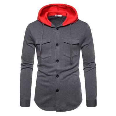 

Toponeto Men Autum Winter Long Sleeve Hooded Sweatshirt Printed Outwear Tops Blouse