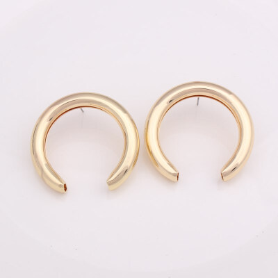 

EK487 New Fashion Simple Aros Hoop Earrings for Women Geometric Big Circle Empty Tube Pendant Loop Earrings Exaggerated Jewelry