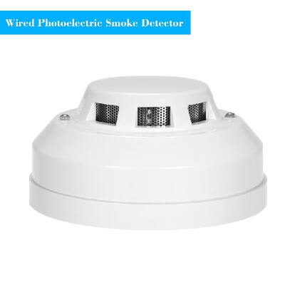 

Wired Photoelectric Smoke Detector High Sensitive Smoke Alarm Sensor Fire Alert Protection Anti Burning Connect to Wired Zone For