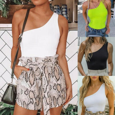 

Womens One Shoulder Playsuit Beach Shorts Dress Jumpsuit Party Holiday Romper