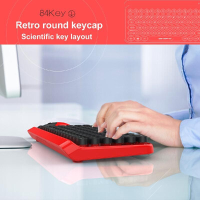 

ZERODATE LD-WKM800 Keyboard Set Wireless Keyboard Mouse 84 Keys Optical 1600 DPI Ergonomic Gaming Keyboard Mouse Set with USB Rec