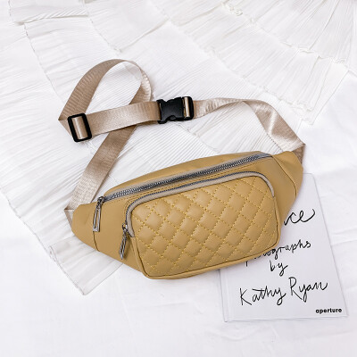 

On the new small bag 2019 new summer Korean fashion Joker shoulder diagonal bag Lingge chest pockets