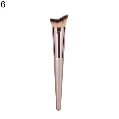 

1Pc Champagne Gold Handle Eyebrow Foundation Powder Flame Makeup Brush Portable