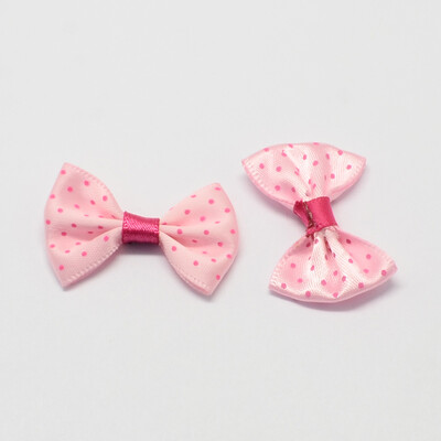 

Handmade Woven Costume Accessories Dot Pattern Ribbon Bowknot Pink 23x35x6mm