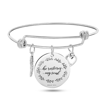 

Fashion Titanium Steel Christian Bibl Wing Love Necer Fails Bracelets Jewelry
