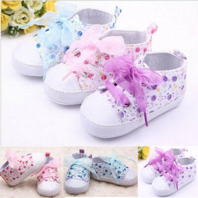 

Newborn Baby Floral Soft Sole Crib Shoes Infant Girl Toddler Sneaker Anti-Slip