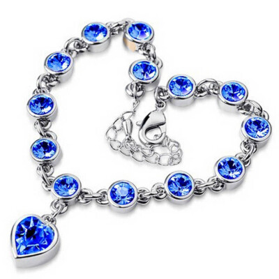 

Women Ladies Crystal Rhinestone Bangle Bracelet Chain Heart Jewelry