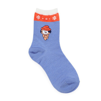 

Kpop BTS Bangtan Boys Cute Cartoon Socks BTS Middle Cut Snowflake Cotton Socks