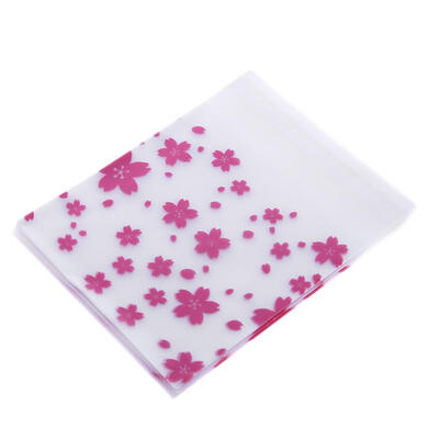 

100pcslot Pink Sakura OPP Cookie Candy Packing Bag Wedding Gift Packaging