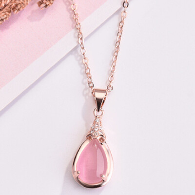 

Pendant Quartz For Women Gift Drop Necklaces Pink