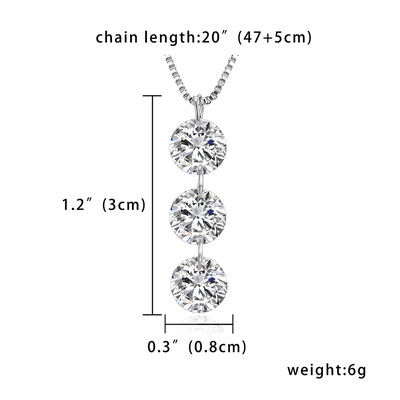 

Silver Color Necklace Waterdrop CZ crystal Zircon Stone Pendant Necklace Jewelry Women Bridal Wedding Collare Necklaces 47cm