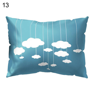 

Fresh English Letters Cloud Flower Pillow Case Cushion Cover Sofa Bed Cafe Decor