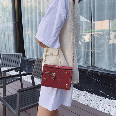 

Tailored Fashion Women Retro Vintage Leather Messenger Chain Bags Simple Crossbody Bags