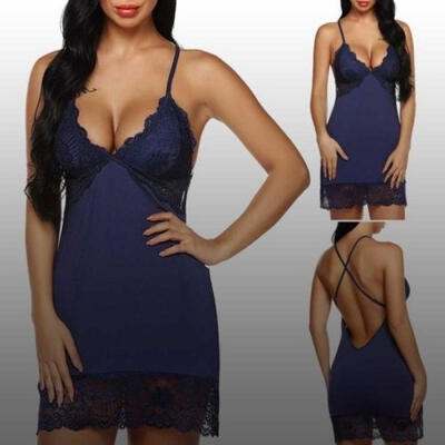 

Women Sexy Mesh Sheer Nightie Sleep Dress G-string See Through Lingerie Sets S-XXL